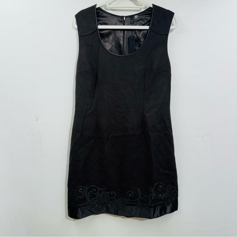 Tahari‎ Ornah Sheath Dress Brown Sleeveless Embellished Hem Size 10  New
